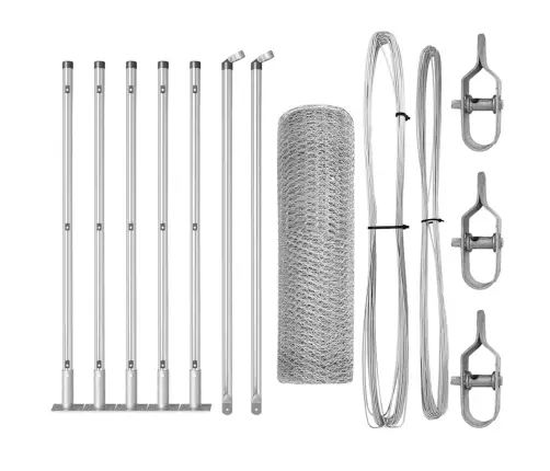 Tvora Su Stulpais Sidabro 0.6 X 10 M Pvc Dengtas Plienas