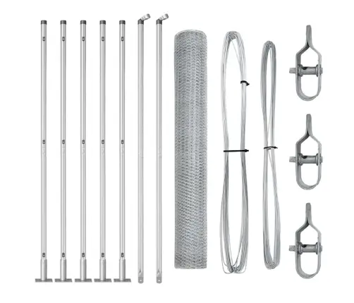 Tvorelės Stulpas Sidabro 10 X 1 M (13 Mm Tinklas) Plienas