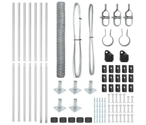 Tvora Su Stulpais Sidabro 1 X 10 M Pvc Dengtas Plienas