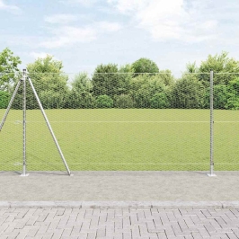 Žogs Ar Stabiem. Sudraba 1.2 X 10 M Pvc Pārklāts Tērauds Vidaxl