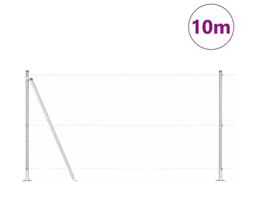 Sešstūra Žogs 1.2X10 M Cinkots Tērauds Vidaxl