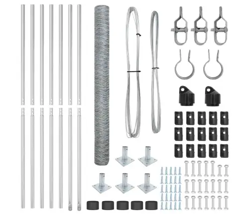 Sešstūru Sēta 1.4X10 M Cinkota Tērauda Vidaxl