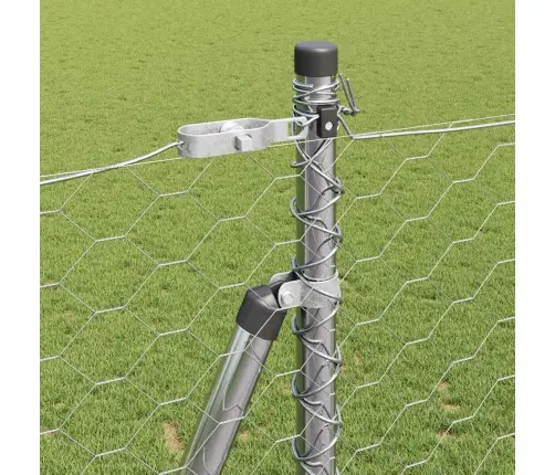 Tvora Su Stulpais Sidabro 1.6 X 10 M Pvc Dengtas Plienas Tvora Su Stulpais Sidabro 1.6 X 10 M Pvc Dengtas Plienas