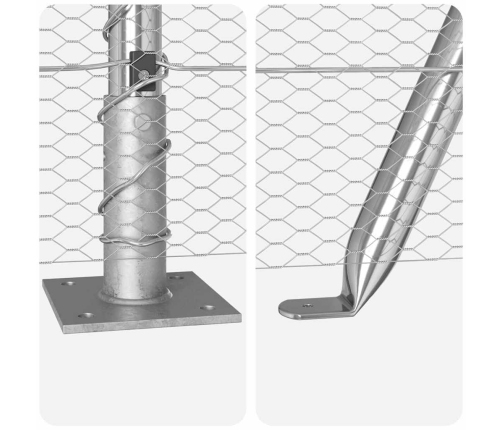 Tvora Su Stulpais Sidabro 0.5 X 25 M Pvc Dengtas Plienas
