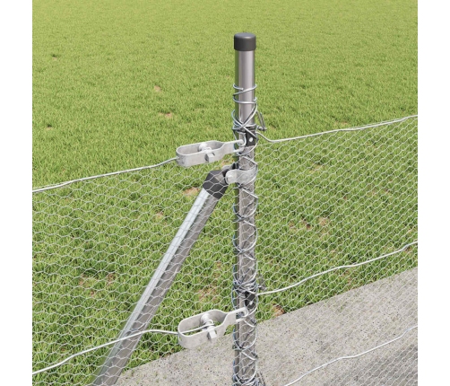 Tvora Su Stulpais Sidabro 0.5 X 25 M Pvc Dengtas Plienas