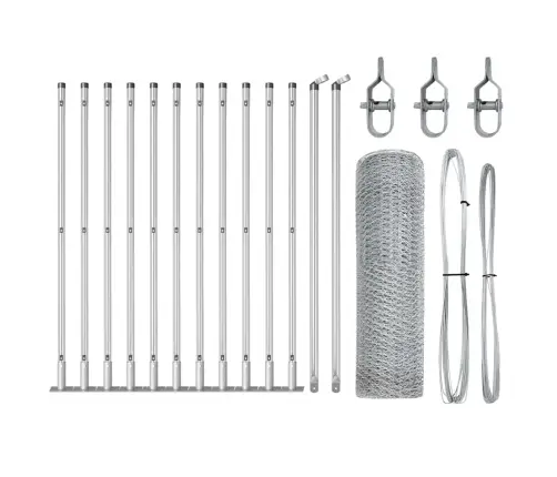 Tvora Su Stulpais Sidabro 0.5 X 25 M Pvc Dengtas Plienas