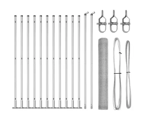 Tvora Su Stulpais Sidabro 0.8 X 25 M Pvc Dengtas Plienas