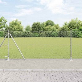 Žogs Ar Stabiem. Sudraba 1 X 25 M Pvc Pārklāts Tērauds Vidaxl