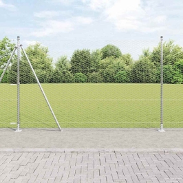 Žogs Ar Stabiem. Sudraba 1.4 X 25 M Pvc Pārklāts Tērauds Vidaxl