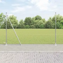 Žogs Ar Stabiem. Sudraba 1.4 X 25 M Pvc Pārklāts Tērauds Vidaxl