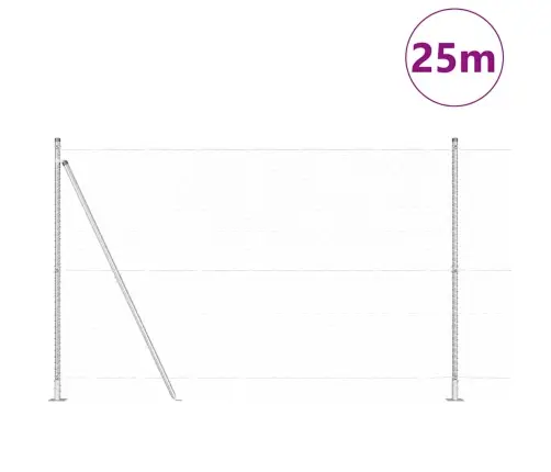 Aed Koos Postidega Hõbedane 1.4 X 25 M Pvc Kaetud Teras