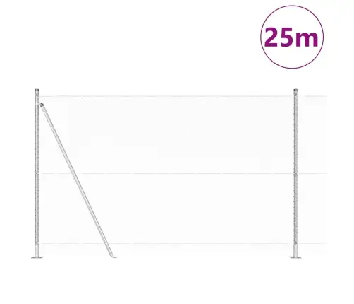 Tvora Su Stulpais Sidabro 1.5 X 25 M Pvc Dengtas Plienas