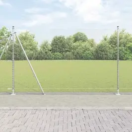 Žogs Ar Stabiem. Sudraba 1.6 X 25 M Pvc Pārklāts Tērauds Vidaxl