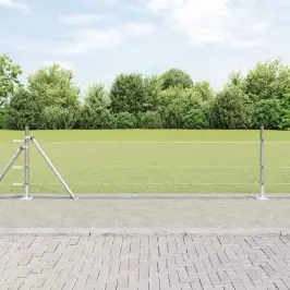 Žogs Ar Stabiem. Sudraba 0.4 X 50 M Pvc Pārklāts Tērauds Vidaxl