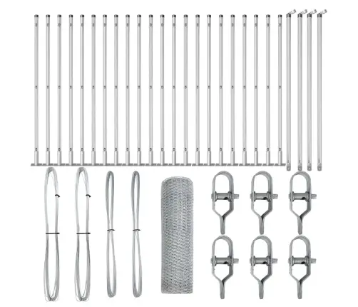 Sešstūra Žogs 0.4X50 M Galvanizēts Tērauds Vidaxl