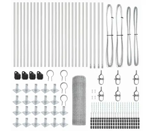 Sešstūra Žogs 0.4X50 M Galvanizēts Tērauds Vidaxl