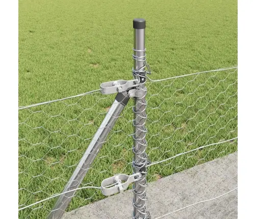 Tvora Su Stulpais Sidabro 0.4 X 50 M Pvc Dengtas Plienas