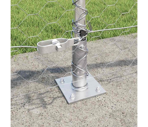 Tvora Su Stulpais Sidabro 0.4 X 50 M Pvc Dengtas Plienas