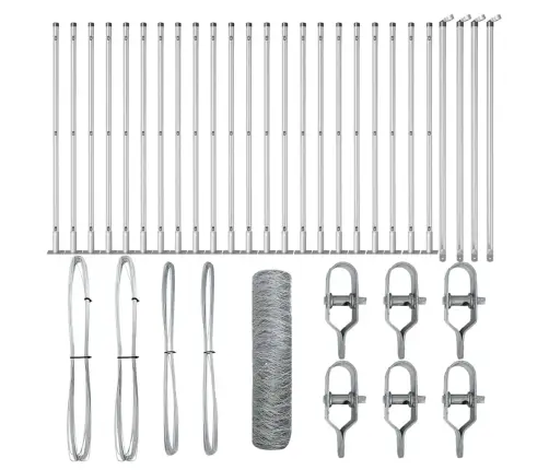 Tvora Su Stulpais Sidabro 0.5 X 50 M Pvc Dengtas Plienas