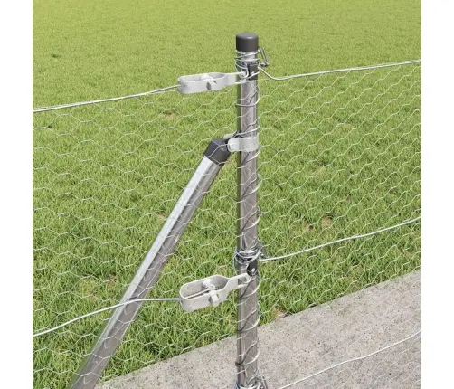 Tvora Su Stulpais Sidabro 0.6 X 50 M Pvc Dengtas Plienas