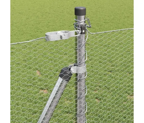 Tvora Su Stulpais Sidabro 0.8 X 50 M Pvc Dengtas Plienas