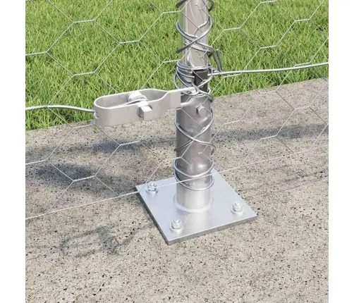 Aed Koos Postidega Hõbedane 1 X 50 M Pvc Kaetud Teras