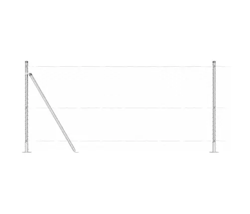 Aed Koos Postidega Hõbedane 1 X 50 M Pvc Kaetud Teras