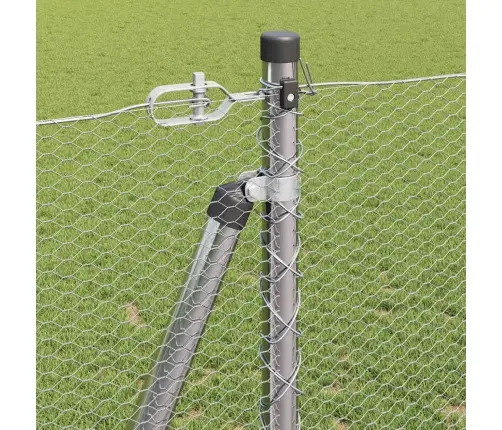 Tvora Su Stulpais Sidabro 1.2 X 50 M Pvc Dengtas Plienas