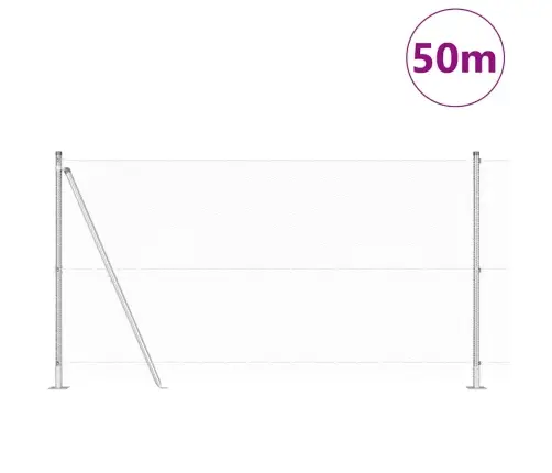 Tvora Su Stulpais Sidabro 1.2 X 50 M Pvc Dengtas Plienas