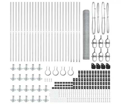 Tvorelės Stulpas Sidabro 50 X 1,2 M (25 Mm Tinklas) Plienas