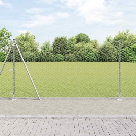 Žogs Ar Stabiem. Sudraba 1.2 X 50 M Pvc Pārklāts Tērauds Vidaxl