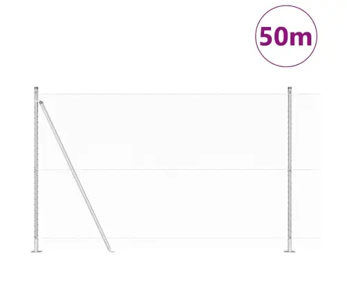 Sešstūra Žogs 1,5X50 M Galvanizēta Tērauda Vidaxl