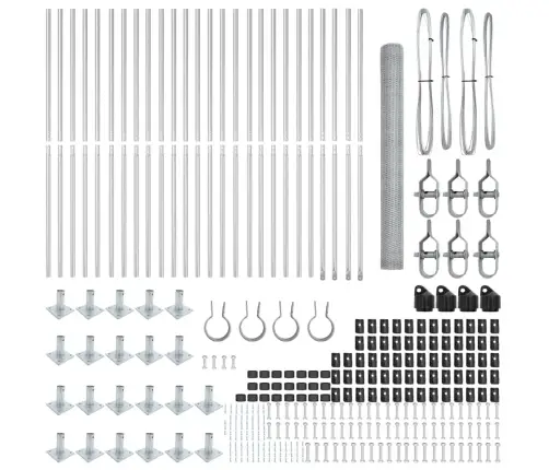 Sešstūra Žogs 1.6X50 M Cinkots Tērauds Vidaxl