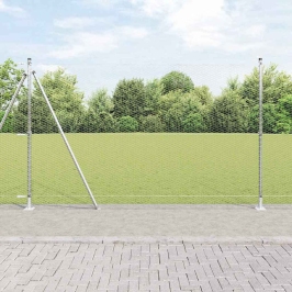 Tvora Su Stulpais Sidabro 1.6 X 50 M Pvc Dengtas Plienas