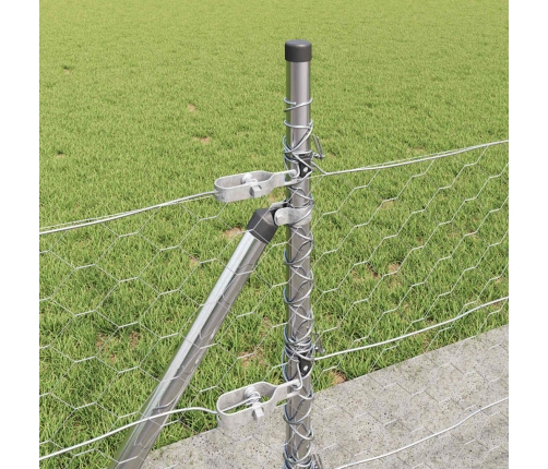 Tvora Su Stulpais Sidabro 0.5 X 100 M Pvc Dengtas Plienas