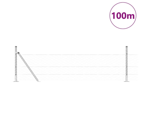 Tvora Su Stulpais Sidabro 0.5 X 100 M Pvc Dengtas Plienas