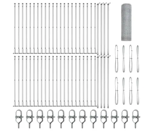 Sešstūra Žogs 0.8X100 M Cinkots Tērauds Vidaxl