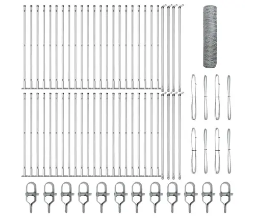 Sešu Stūru Žogs 0.8X100 M Cinkots Tērauds Vidaxl