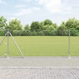 Aed Koos Postidega Hõbedane 1 X 100 M Pvc Kaetud Teras