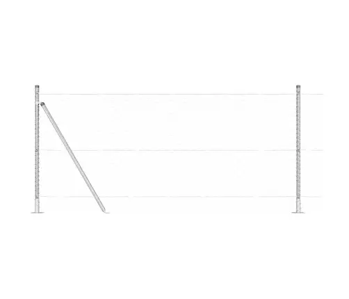 Aed Koos Postidega Hõbedane 1 X 100 M Pvc Kaetud Teras