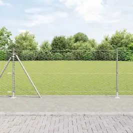 Žogs Ar Stabiem. Sudraba 1 X 100 M Pvc Pārklāts Tērauds Vidaxl