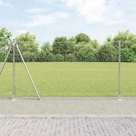 Aed Koos Postidega Hõbedane 1.2 X 100 M Pvc Kaetud Teras