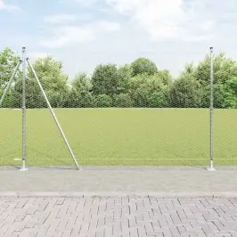 Žogs Ar Stabiem. Sudraba 1.4 X 100 M Pvc Pārklāts Tērauds Vidaxl