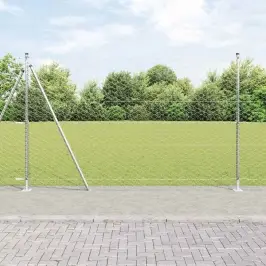 Žogs Ar Stabiem. Sudraba 1.4 X 100 M Pvc Pārklāts Tērauds Vidaxl