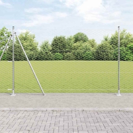 Žogs Ar Stabiem. Sudraba 1.6 X 100 M Pvc Pārklāts Tērauds Vidaxl