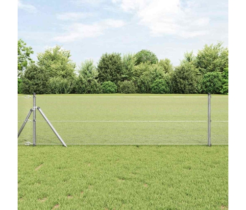 Metināta Vārsta Žogs Ar 7 Stabiem 0.4X10 M Cinkota Tērauda Vidaxl