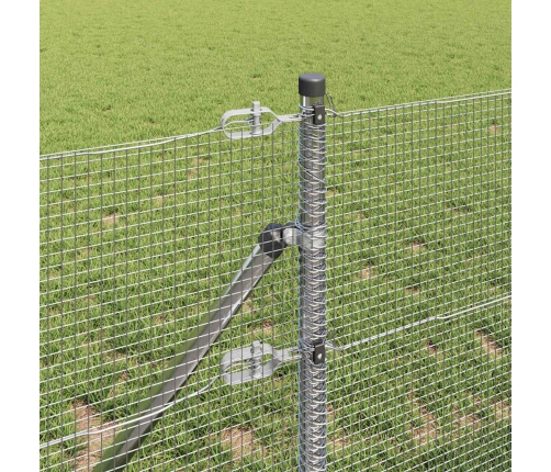 Metināta Vārsta Žogs Ar 7 Stabiem 0.4X10 M Cinkota Tērauda Vidaxl