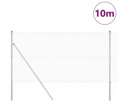 Metinātais Tīkla Žogs Ar 7 Stabiem 1.2X10 M Galvanizēts Tērauds Vidaxl