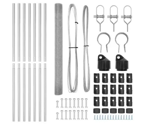 Metāla Žogs Ar 7 Balstiem 1.6X10 M Galvanizētā Tēraudā Vidaxl