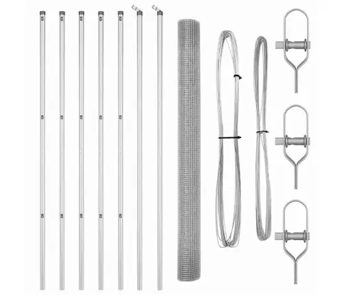 Savilkta Stieples Žogs Ar 7 Stabiem 1.6X10 M Galvanizēts Tērauds Vidaxl